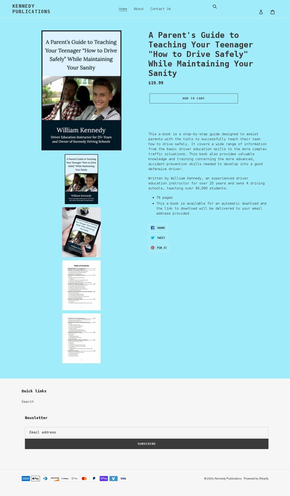 kennedy-publications.myshopify.com shopify website screenshot