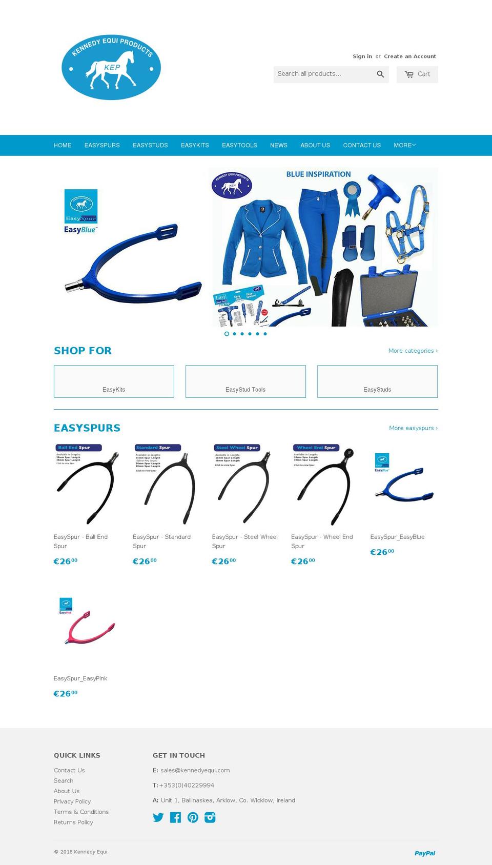 kennedyequi.com — Shopify storefront screenshot
