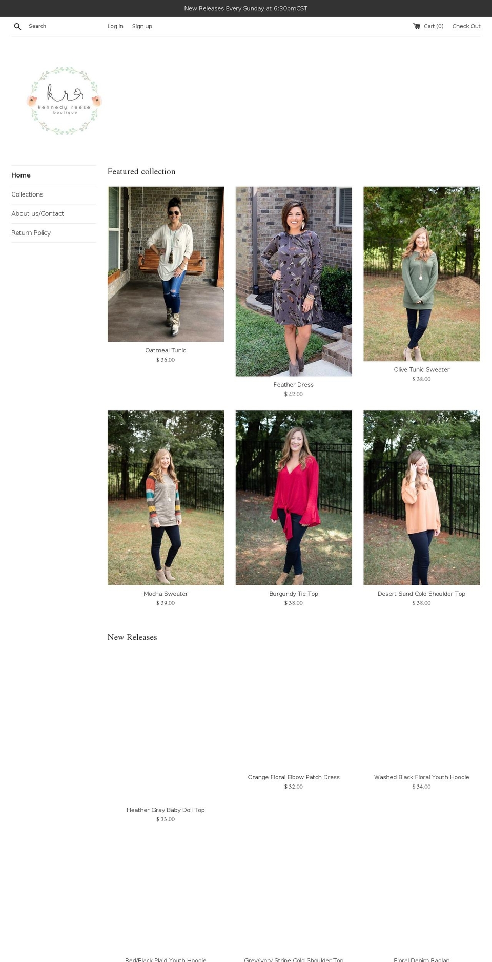 kennedyreeseboutique.com — Shopify storefront screenshot