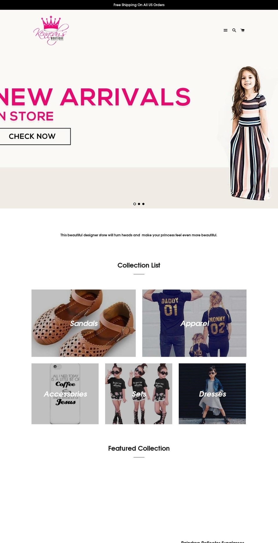 kennedysboutique.com — Shopify storefront screenshot