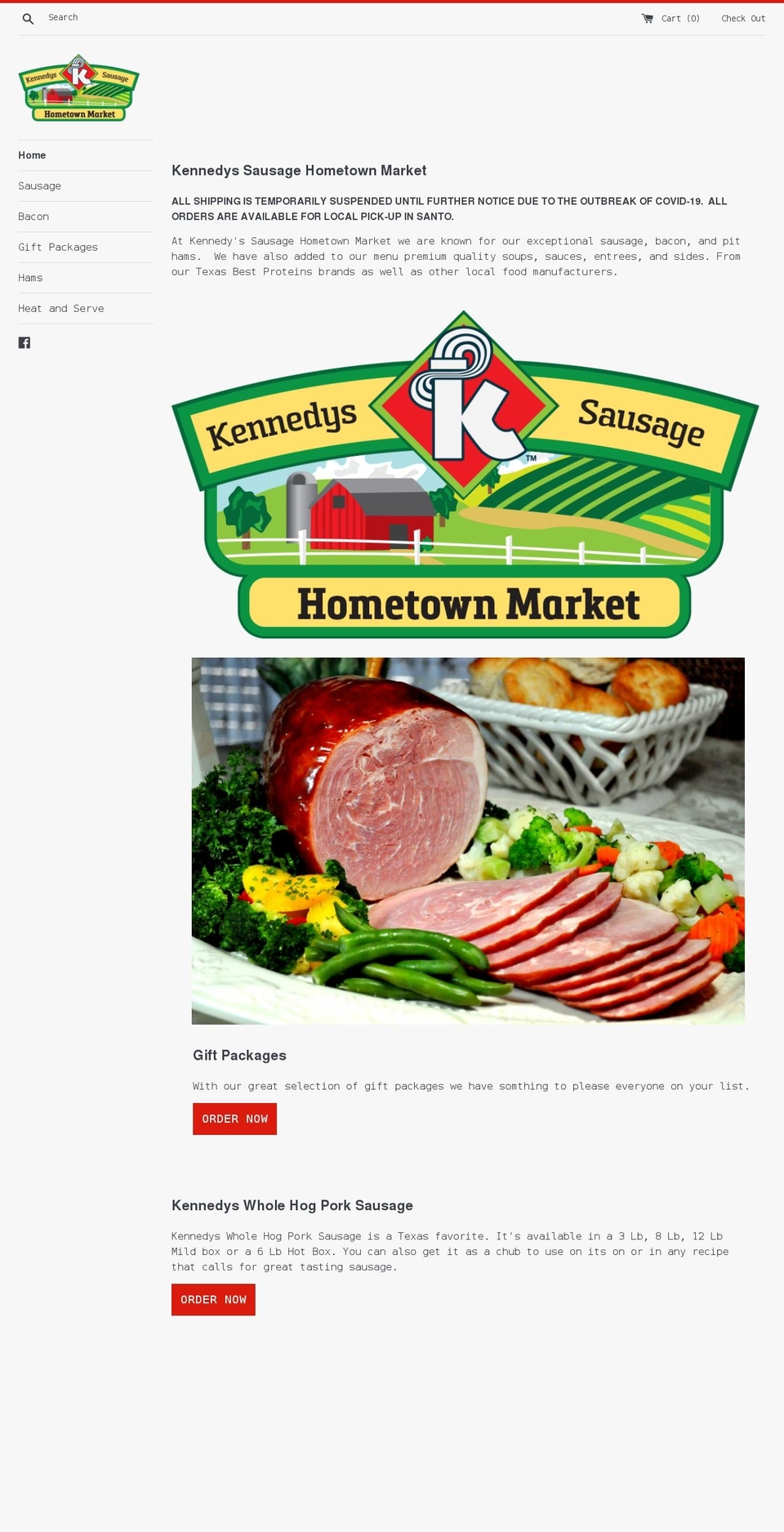 kennedyssausagehtm.com shopify website screenshot