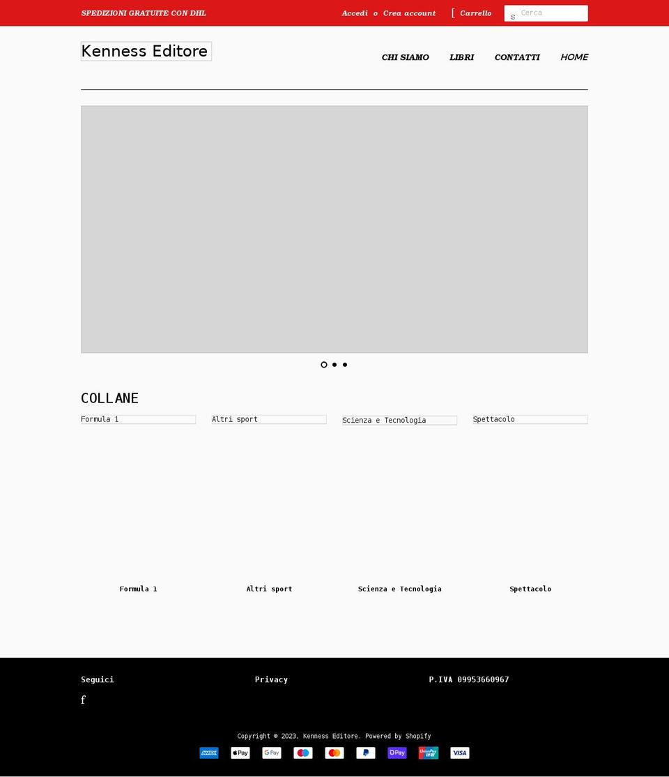 kenness.it shopify website screenshot