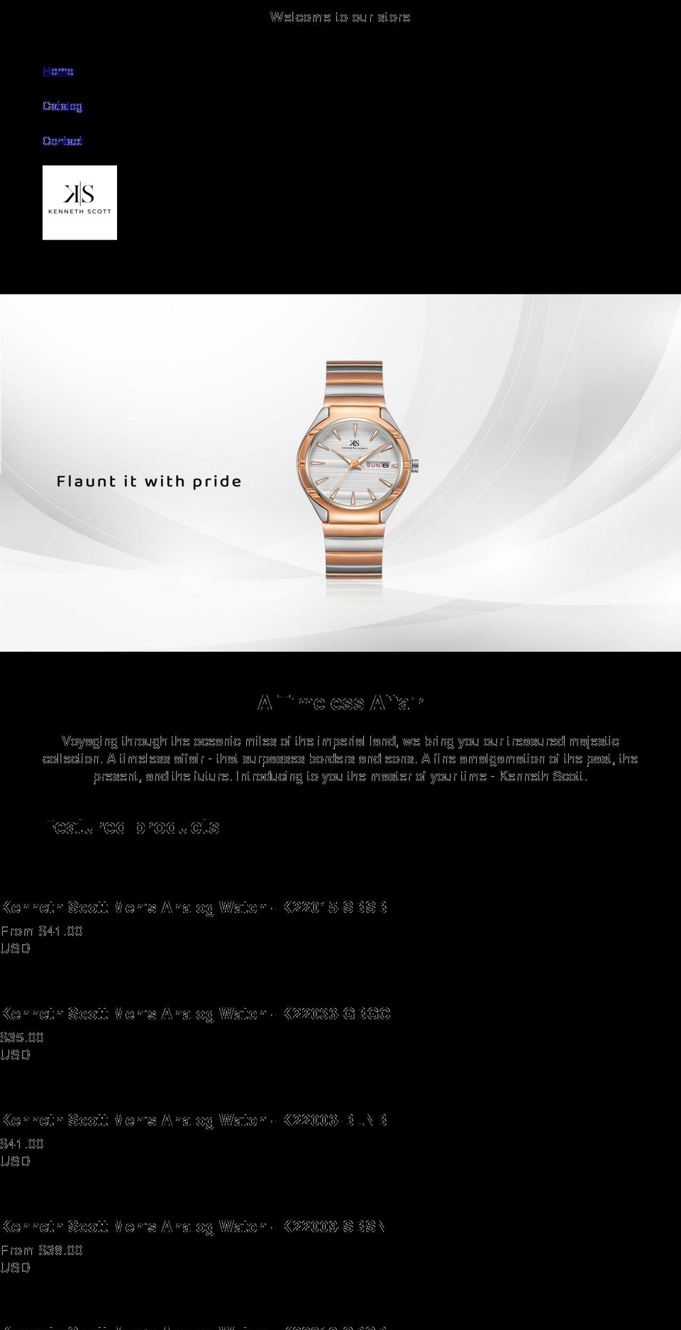 kennethscott.com shopify website screenshot