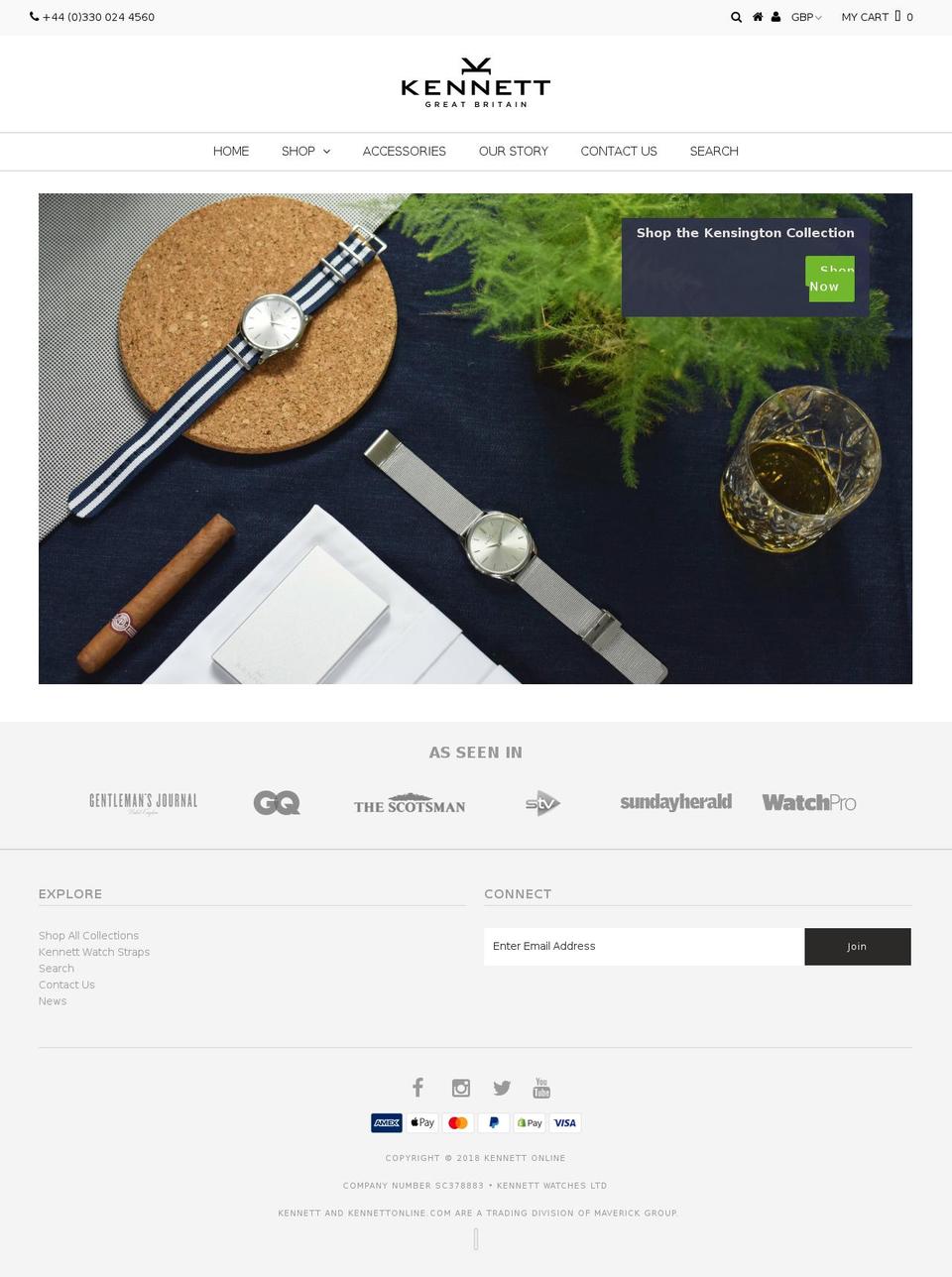 kennettonline.com shopify website screenshot