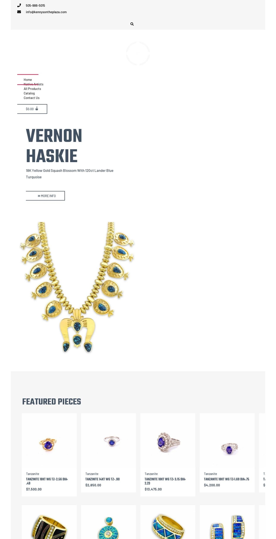 kennysontheplaza.com — Shopify storefront screenshot