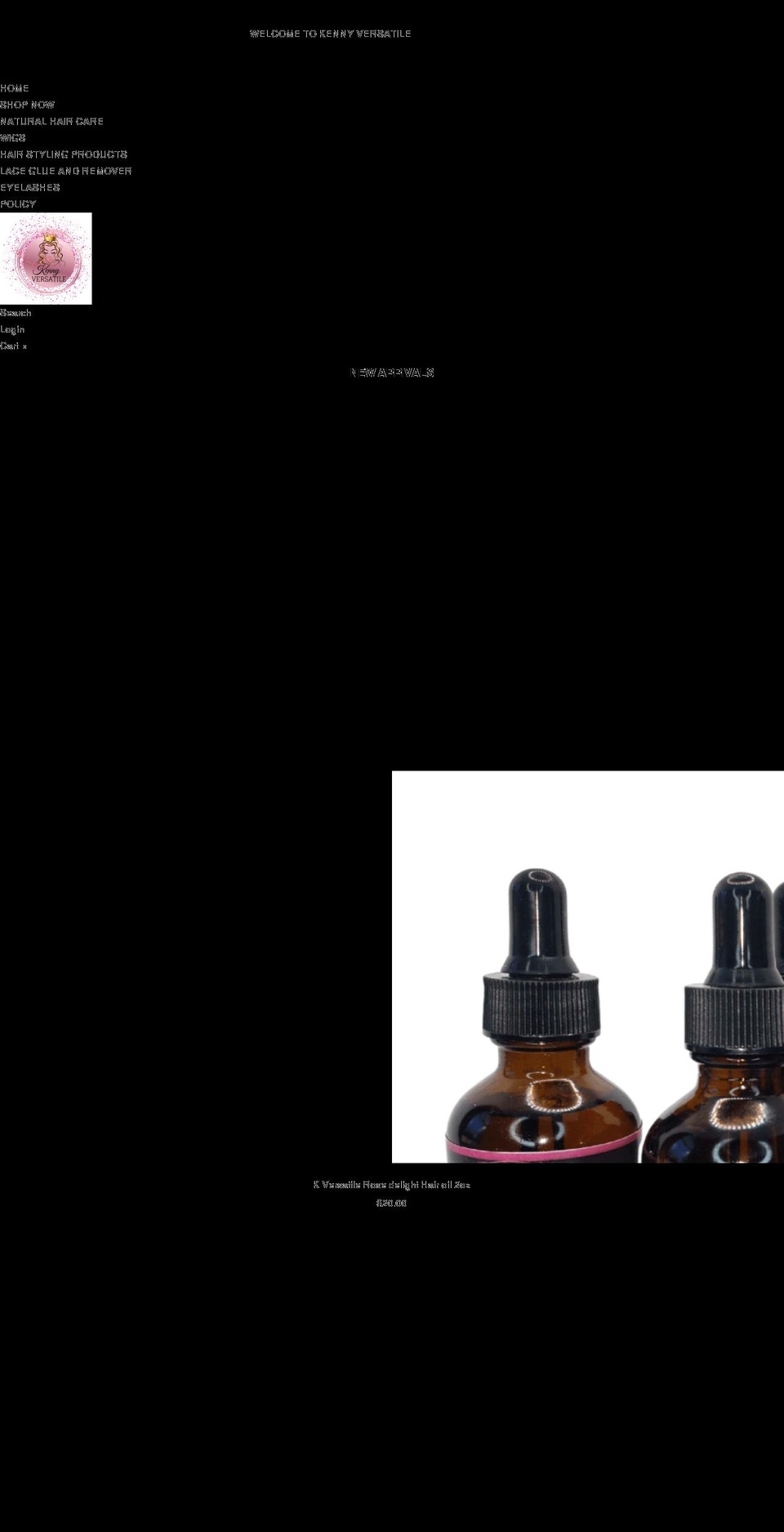 kennyversatile.com shopify website screenshot