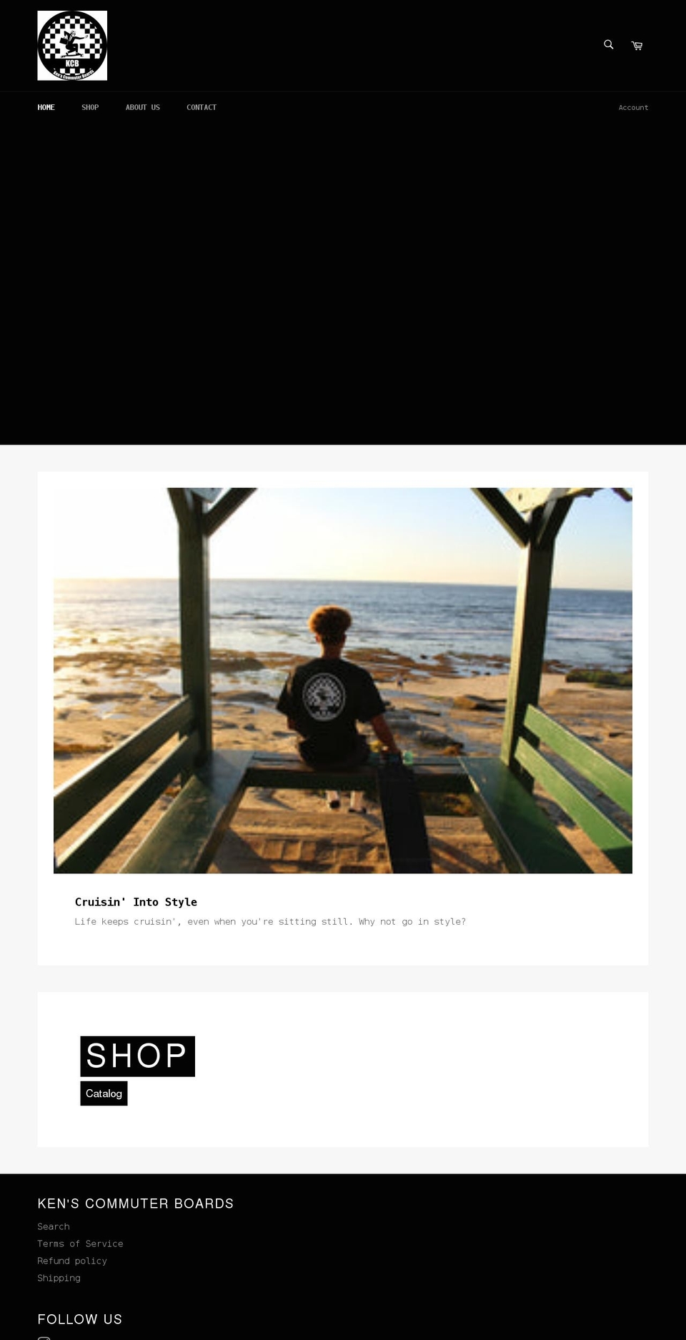 kenscommuterboards.com shopify website screenshot