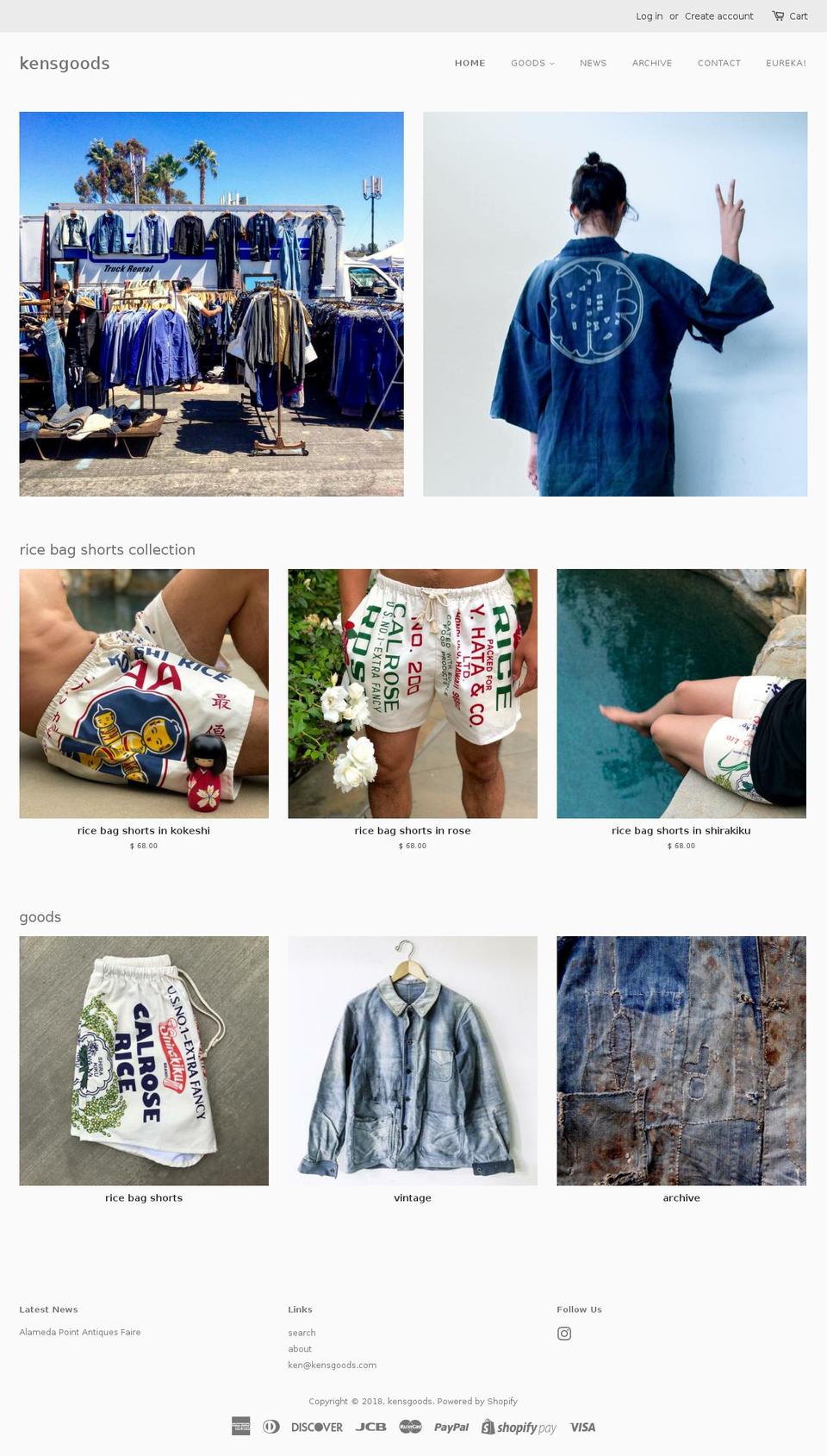 kensgoods.com — Shopify storefront screenshot