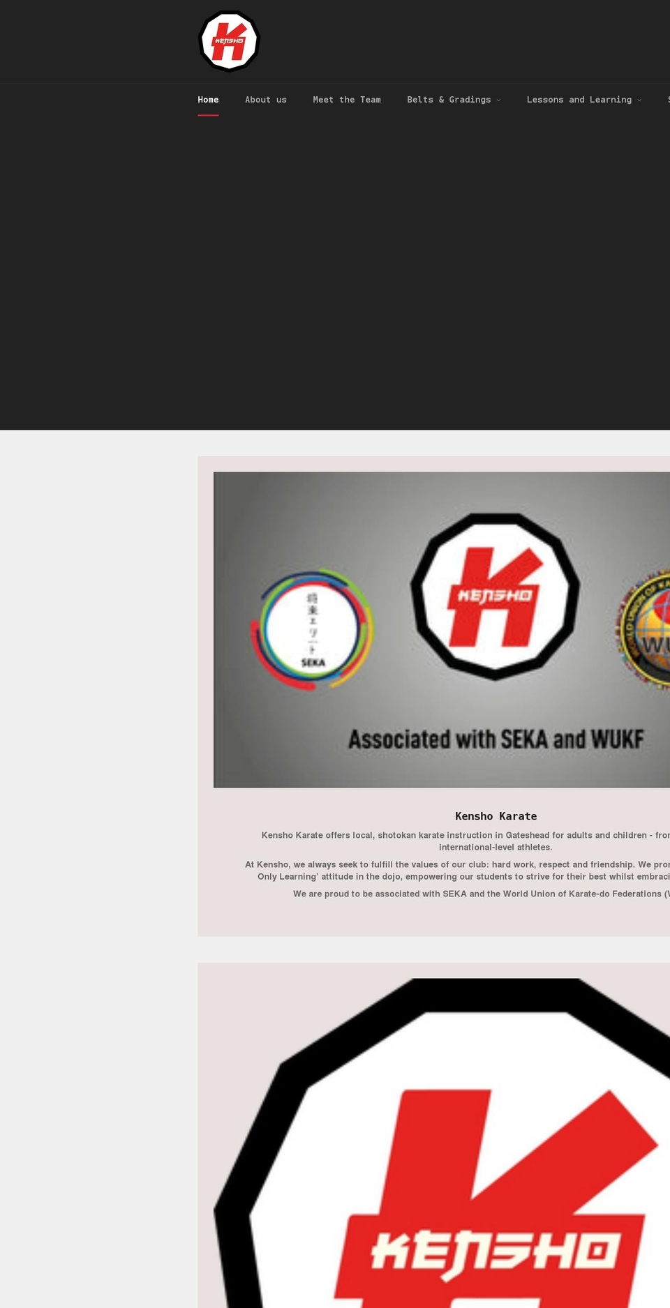 kenshokarate.co.uk shopify website screenshot