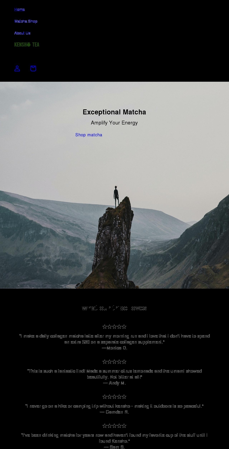 kenshotea.com shopify website screenshot