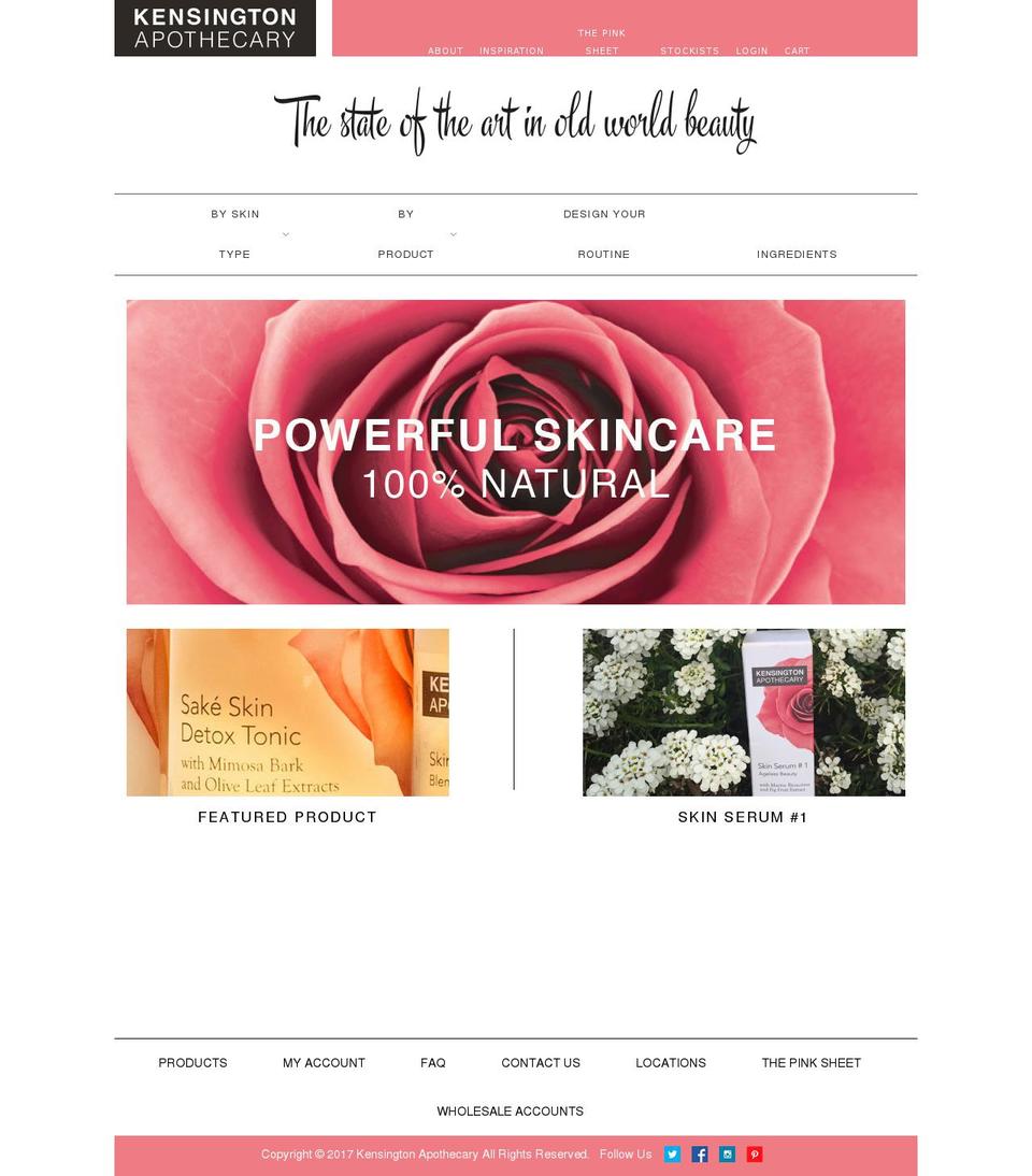 kensingtonapothecary.com shopify website screenshot