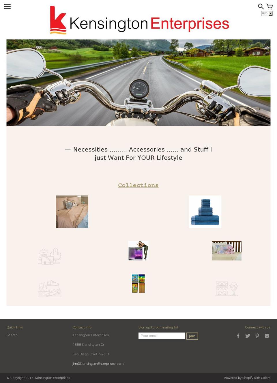 kensingtonenterprises.com shopify website screenshot