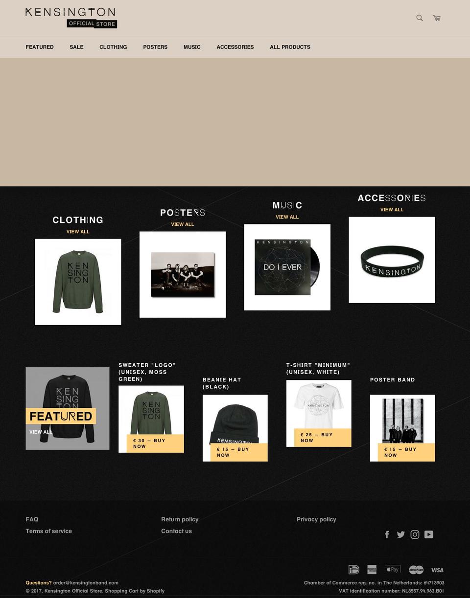 kensingtonmerch.com shopify website screenshot