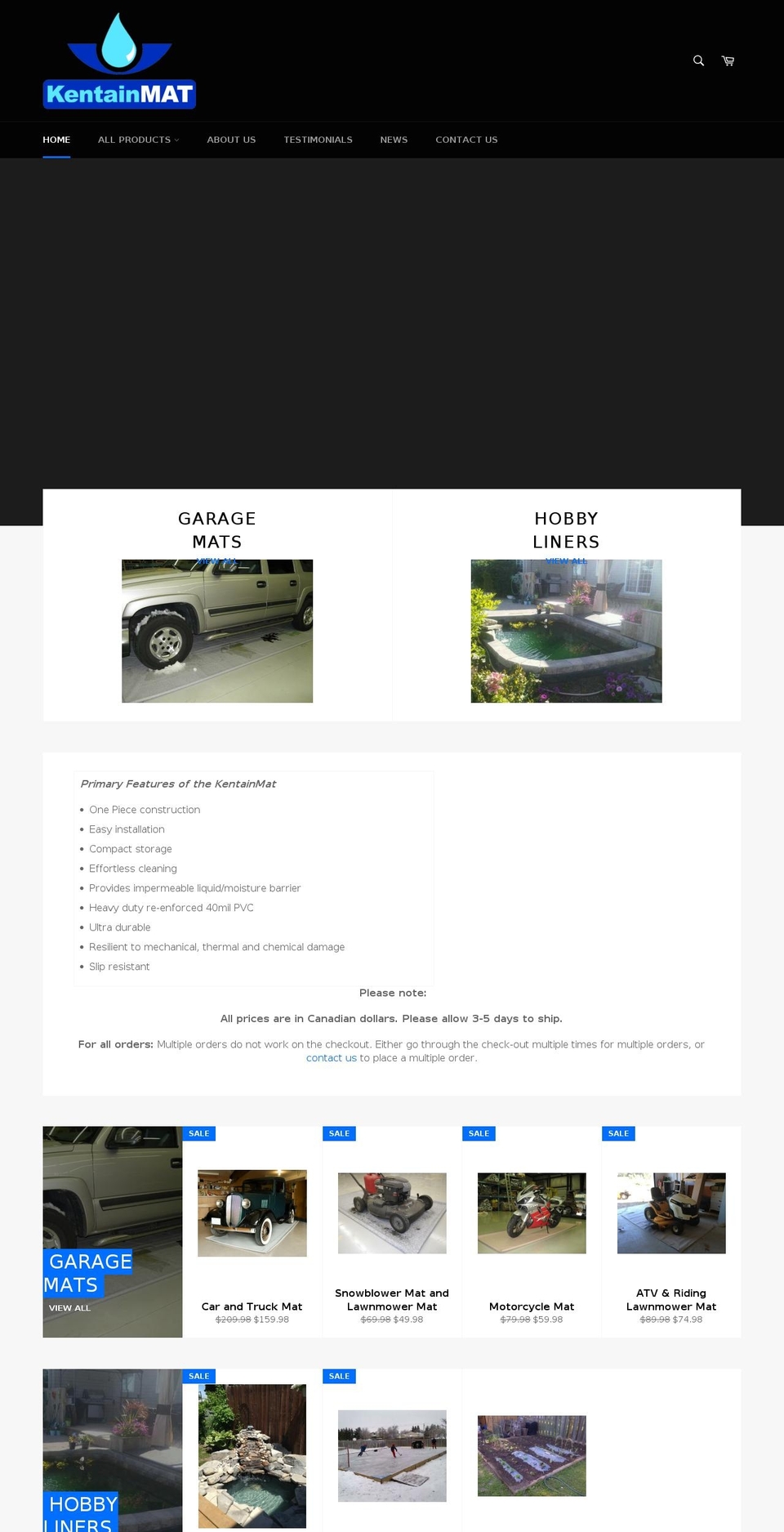 kentainmat.com shopify website screenshot