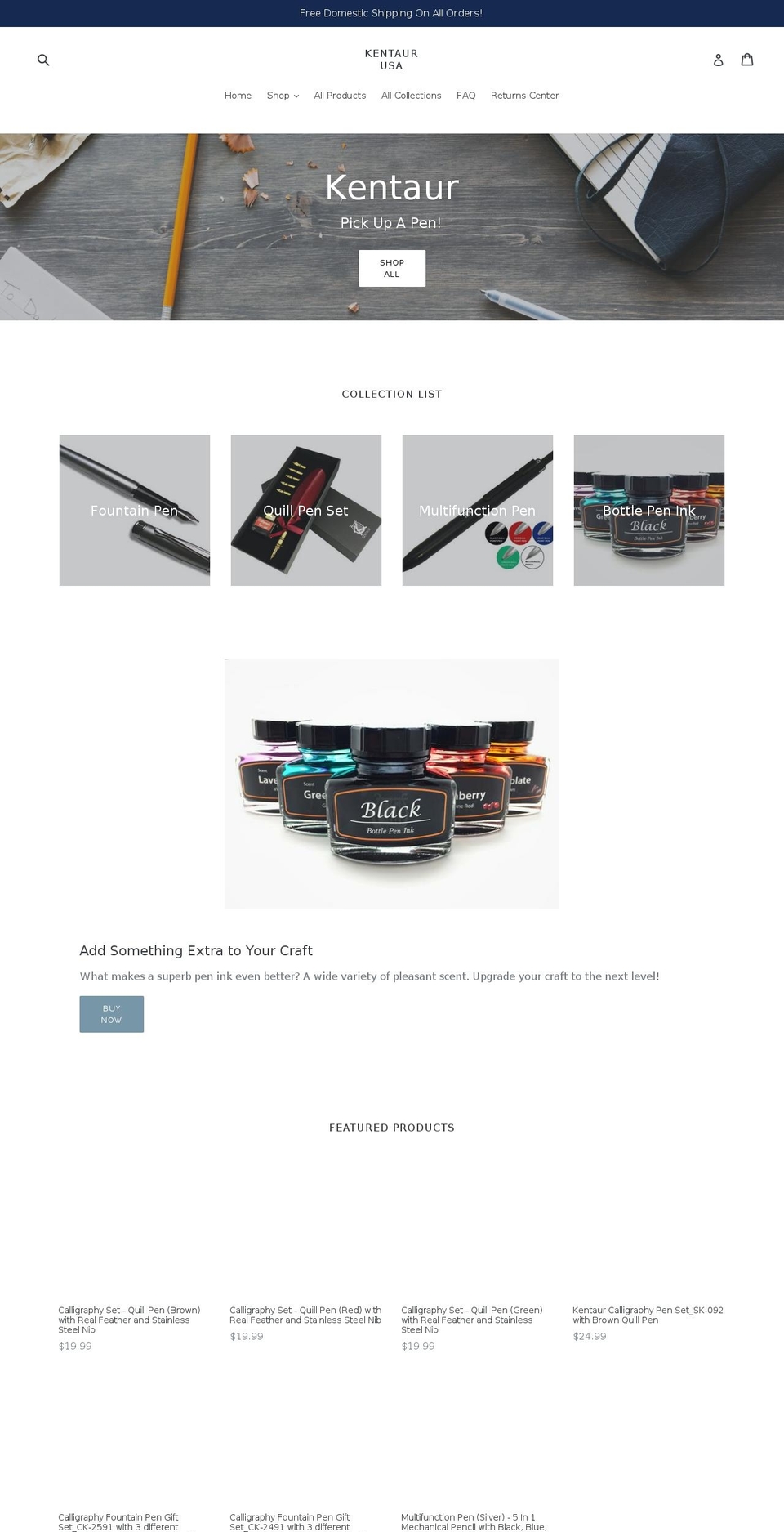 kentaurusa.com — Shopify storefront screenshot