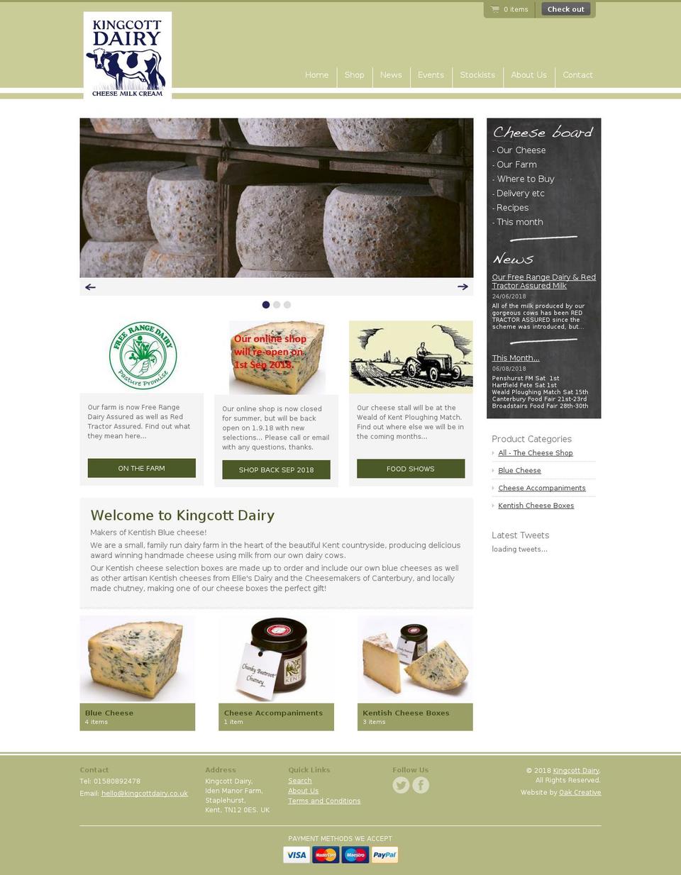 kentishcheeses.co.uk shopify website screenshot