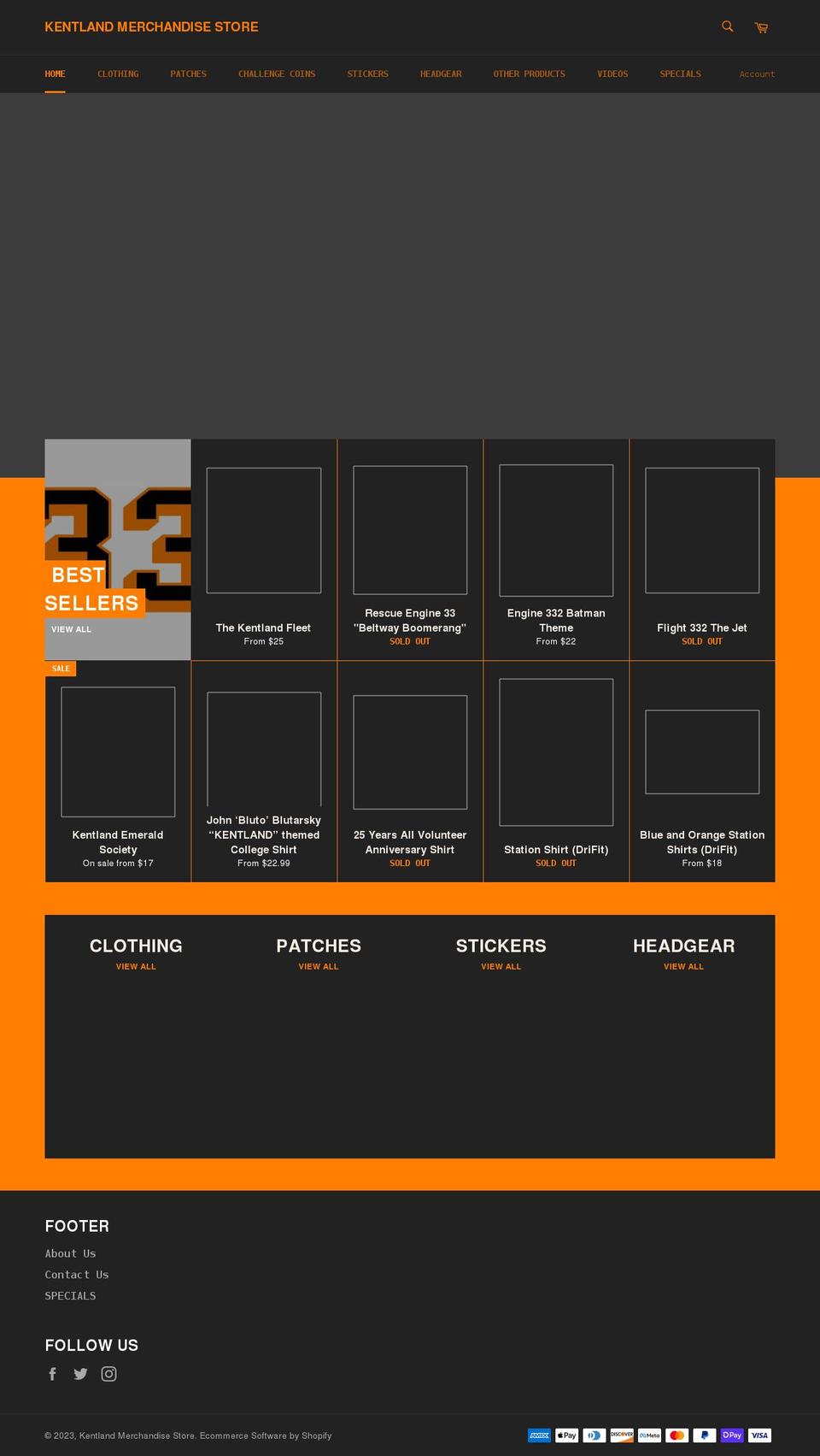 kentland33store.com shopify website screenshot