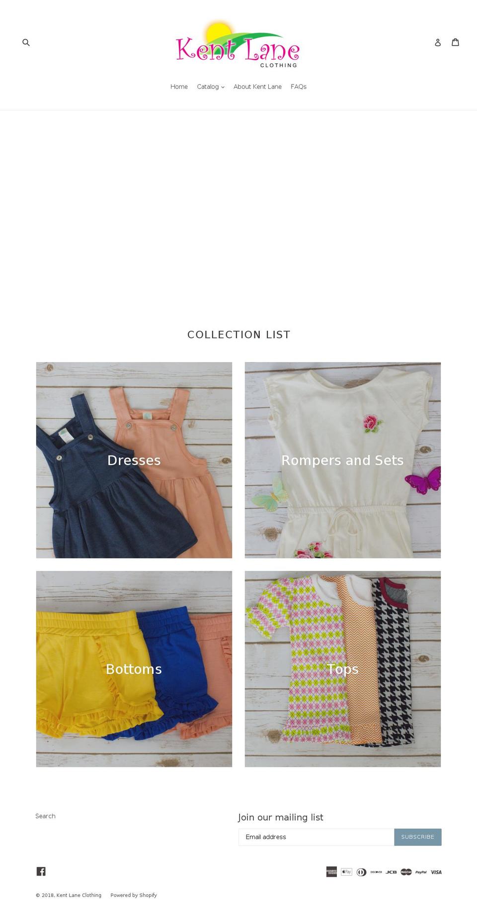 kentlaneclothing.com — Shopify storefront screenshot