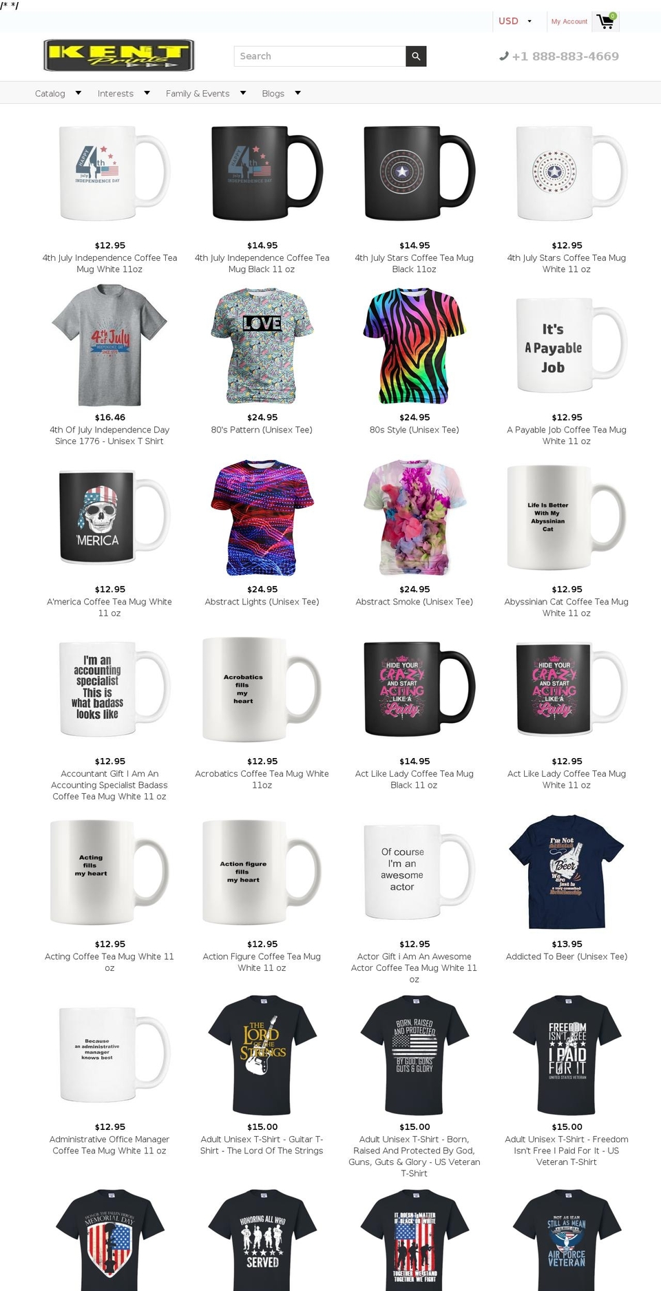 kentprints.com shopify website screenshot