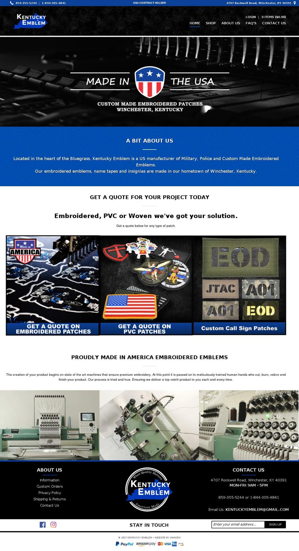 kentuckyemblem.com — Shopify storefront screenshot
