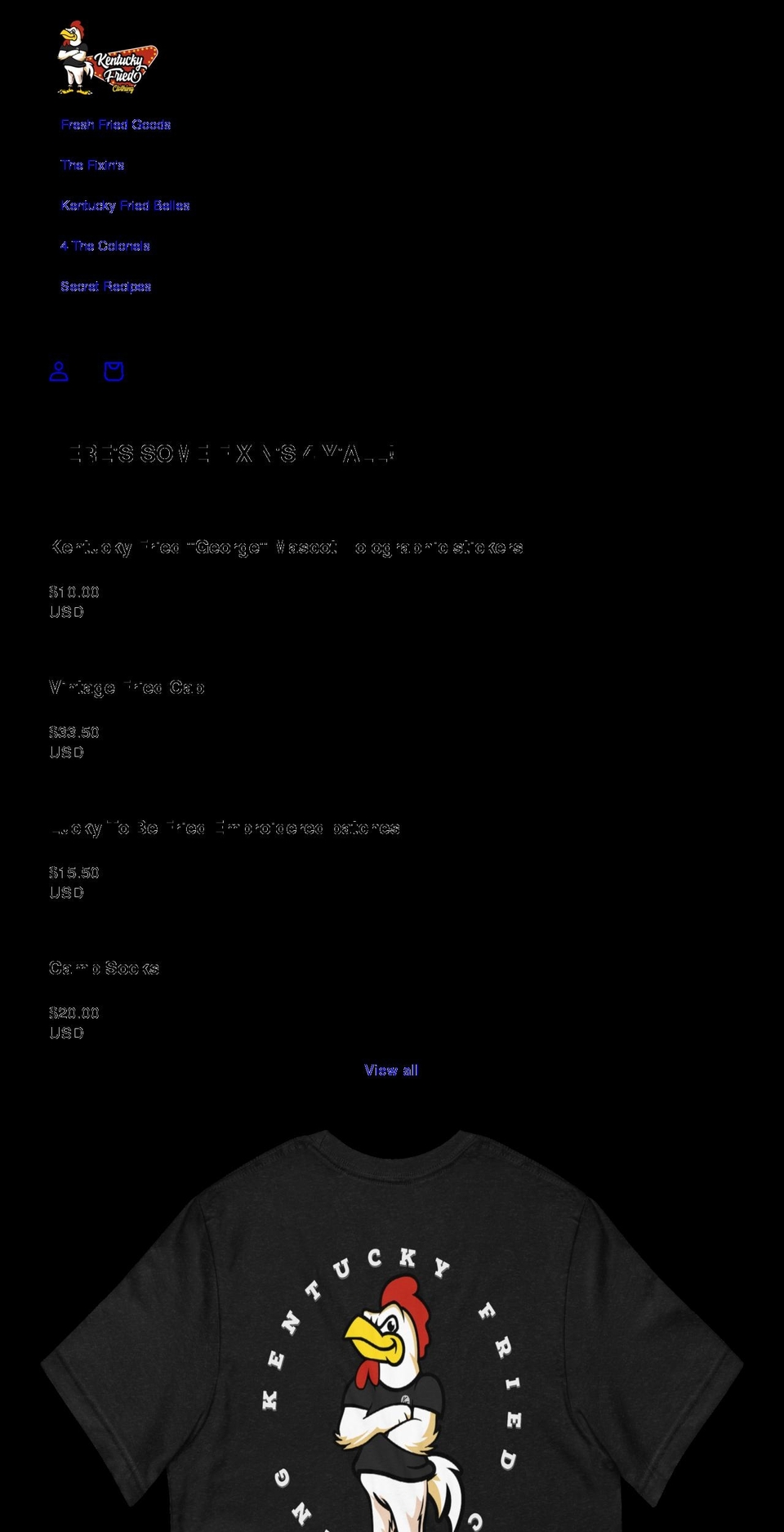 kentuckyfriedclothing.com shopify website screenshot