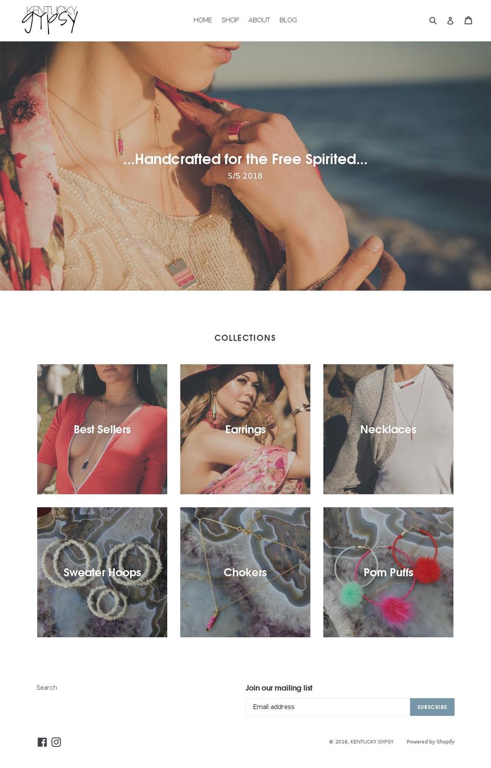 kentuckygypsy.com shopify website screenshot
