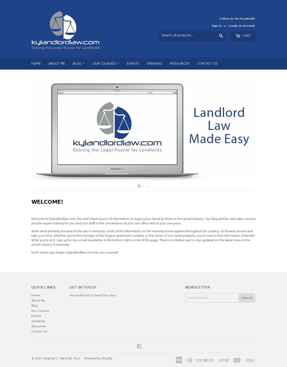 kentuckylandlordlaw.com shopify website screenshot