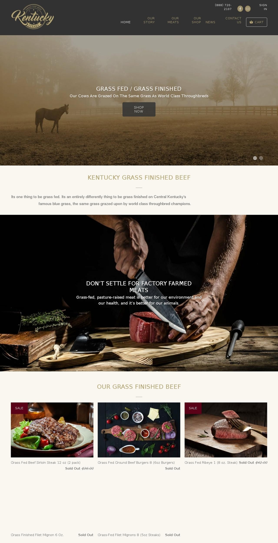 kentuckysteaks.com — Shopify storefront screenshot
