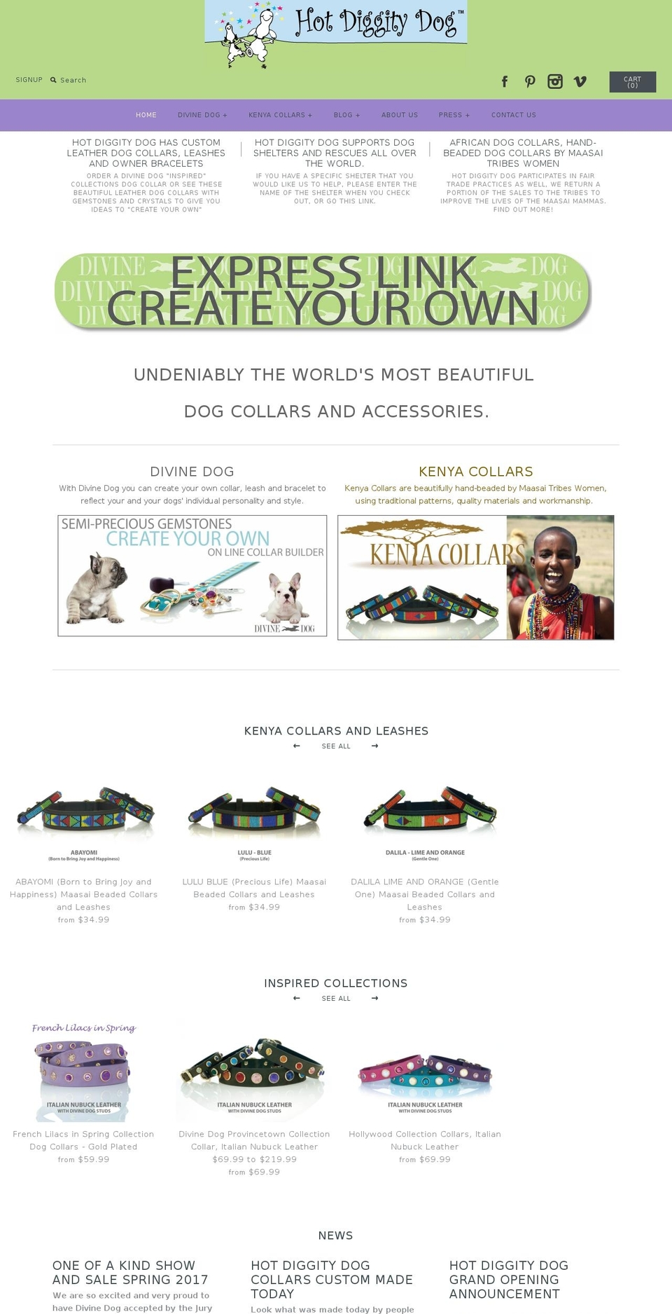 kenyacollar.com shopify website screenshot