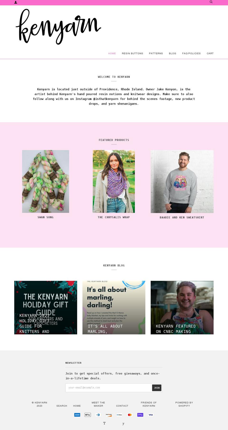 kenyarn.com shopify website screenshot