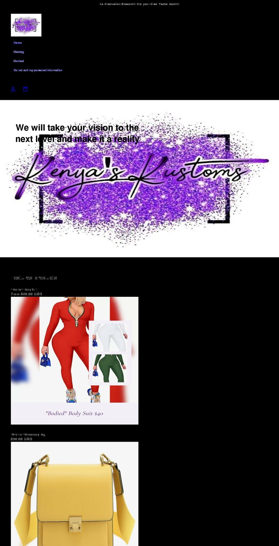 kenyaskustoms.com shopify website screenshot