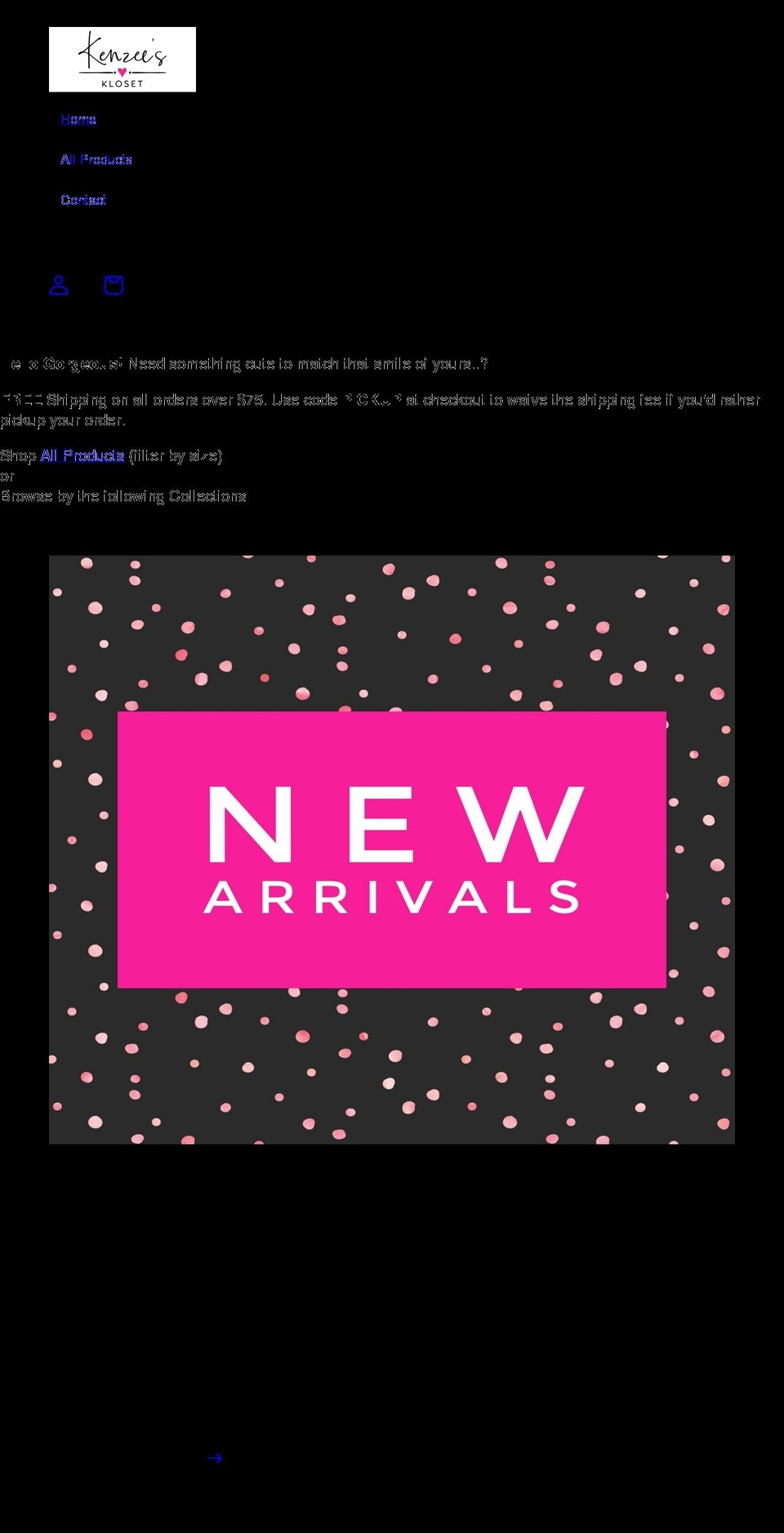 kenzees.com shopify website screenshot