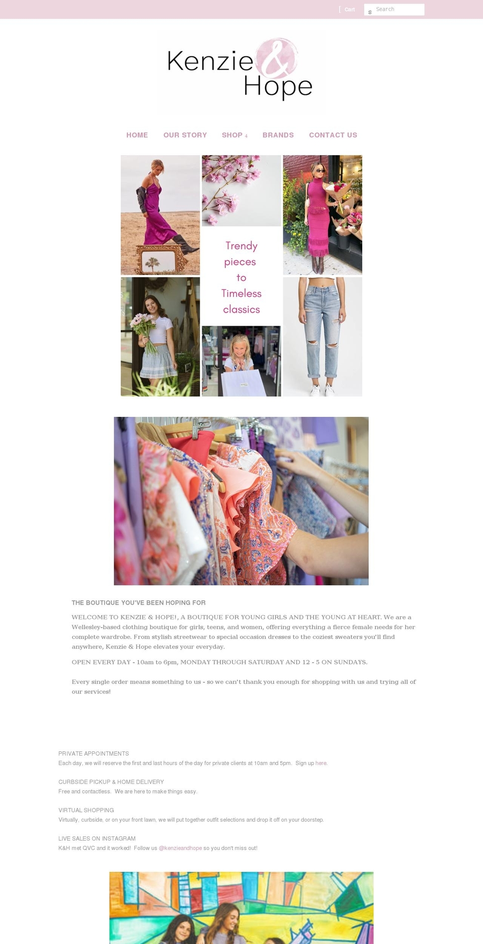 kenzieandhope.com shopify website screenshot