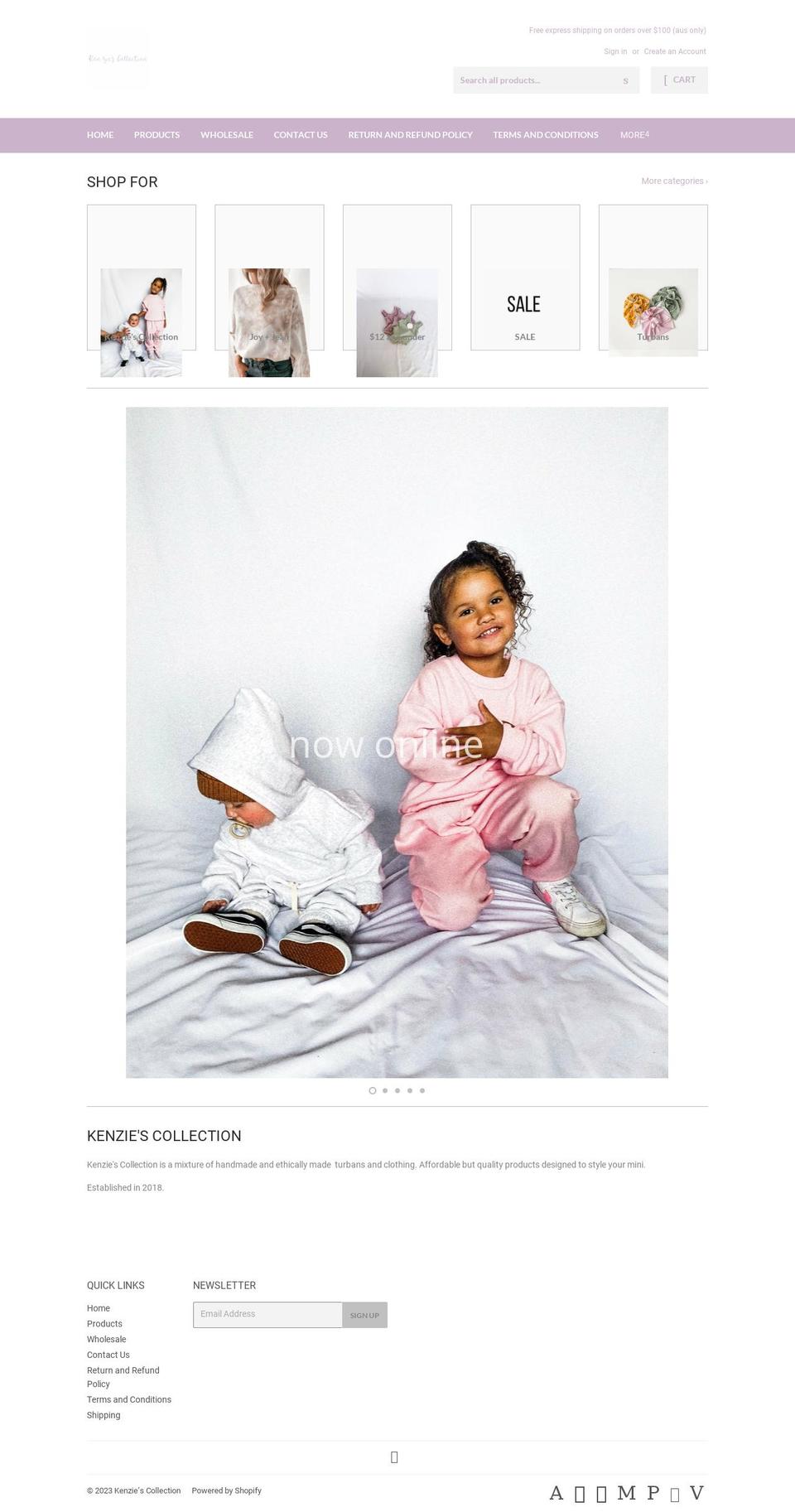 kenziescrown.com — Shopify storefront screenshot