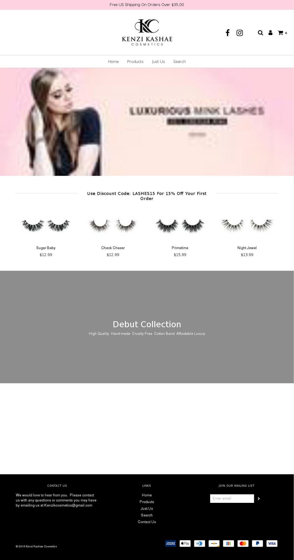 SB  Live Theme Shopify theme site example kenzikcosmetics.com