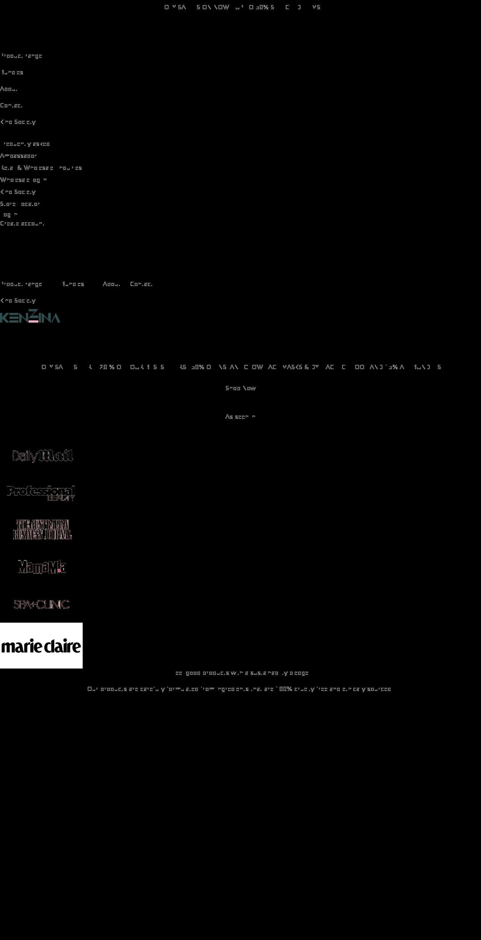 kenzina.com.au shopify website screenshot