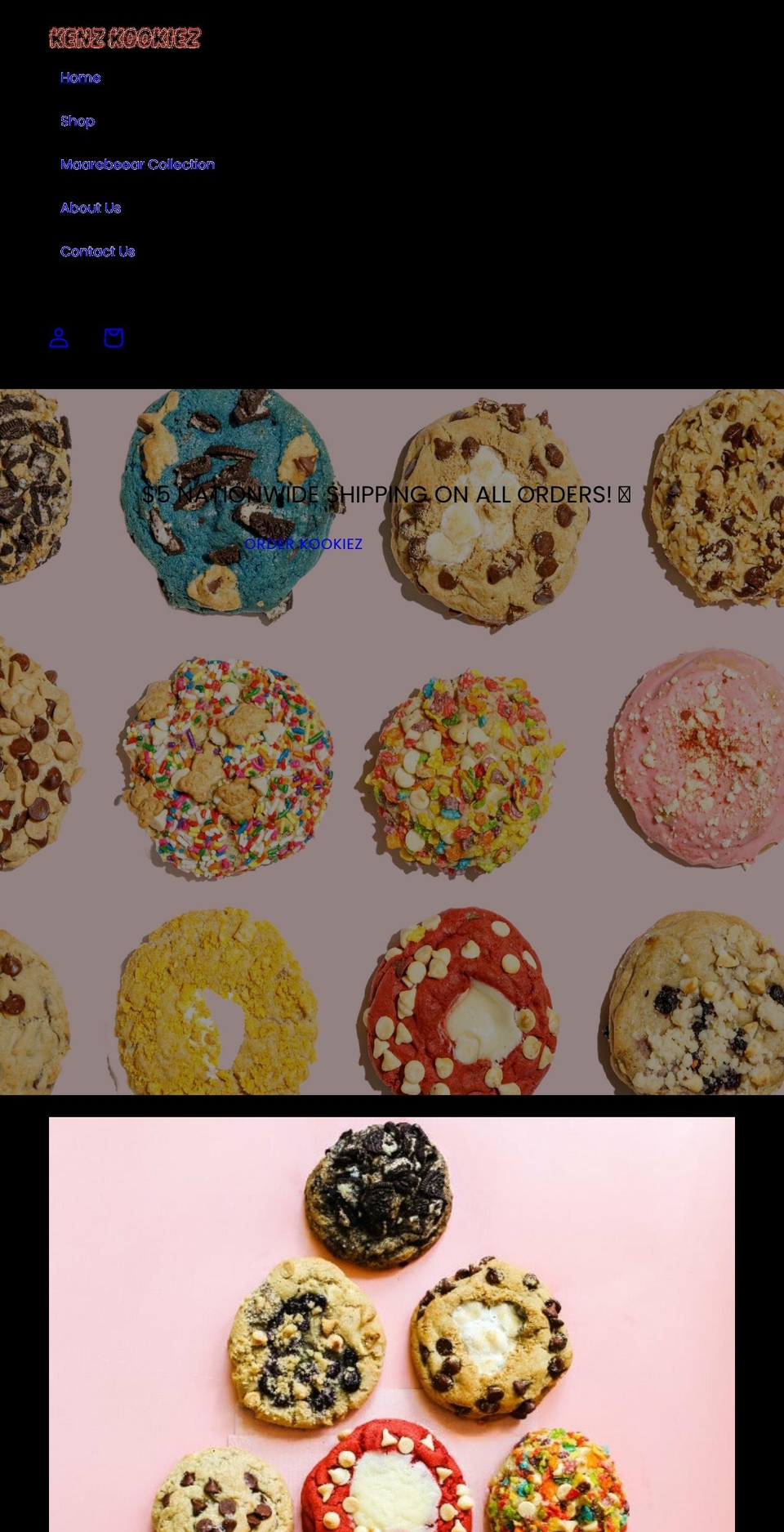 kenzkookiez.com shopify website screenshot