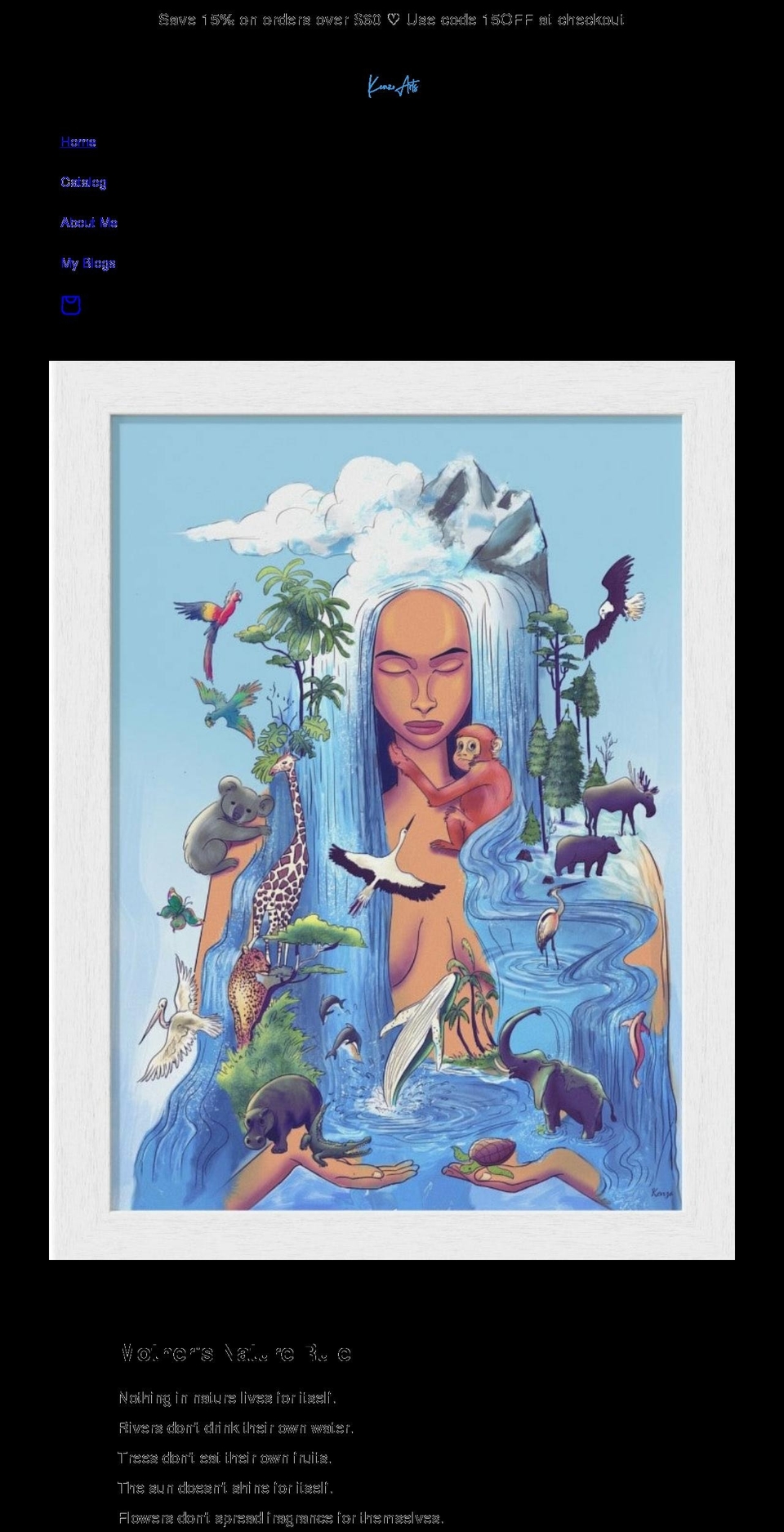 kenzoarts.com shopify website screenshot