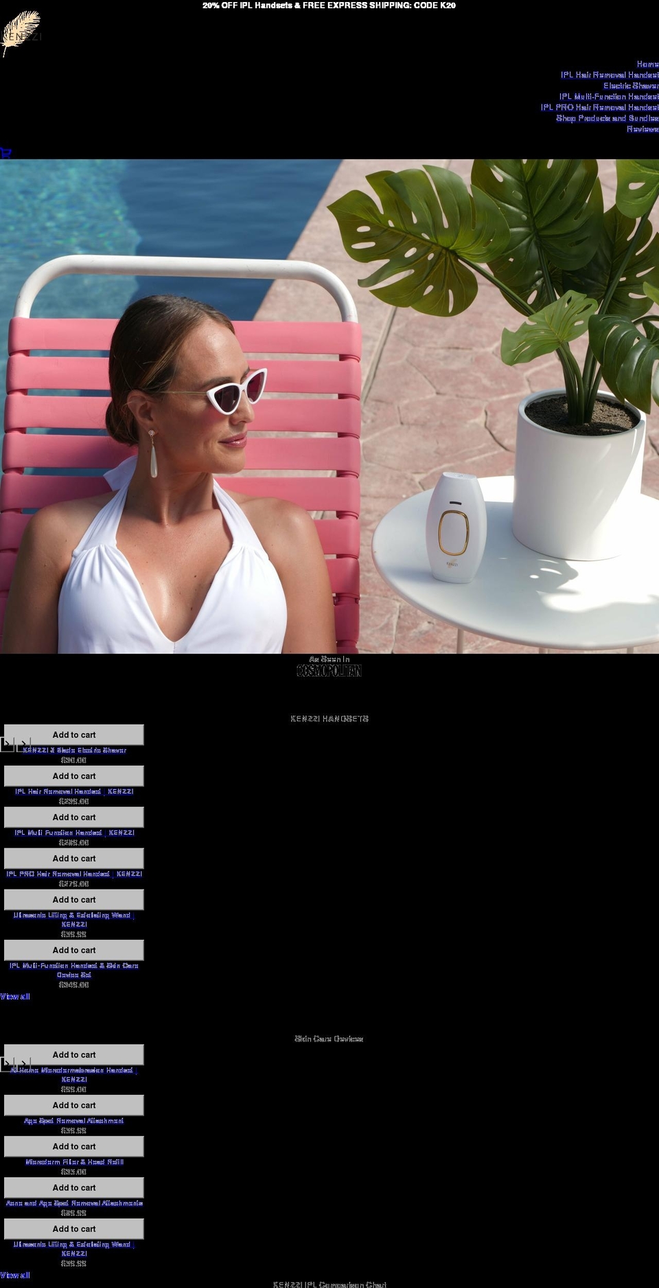 Whisk Shopify theme site example kenzzi.com