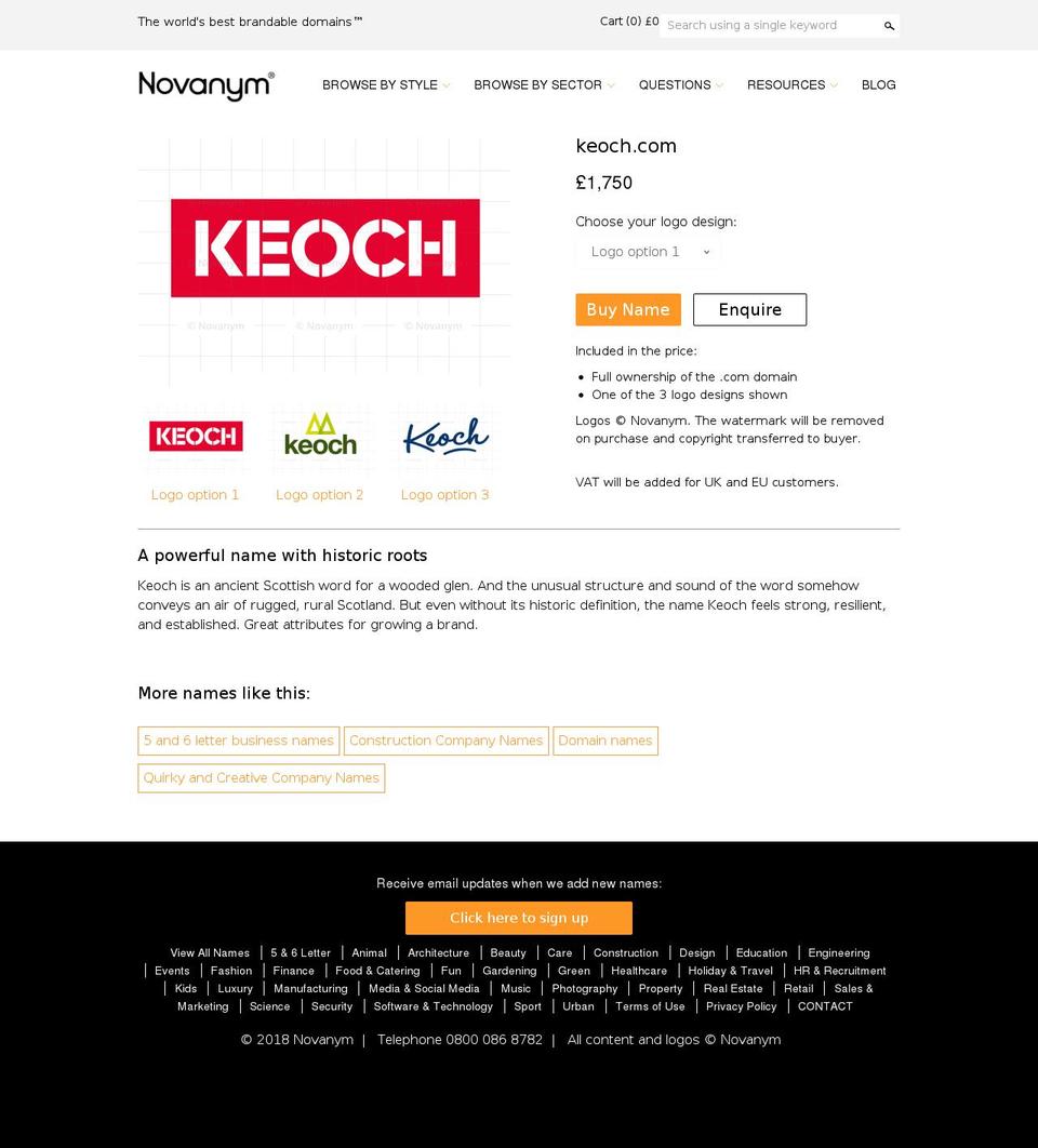 keoch.com shopify website screenshot