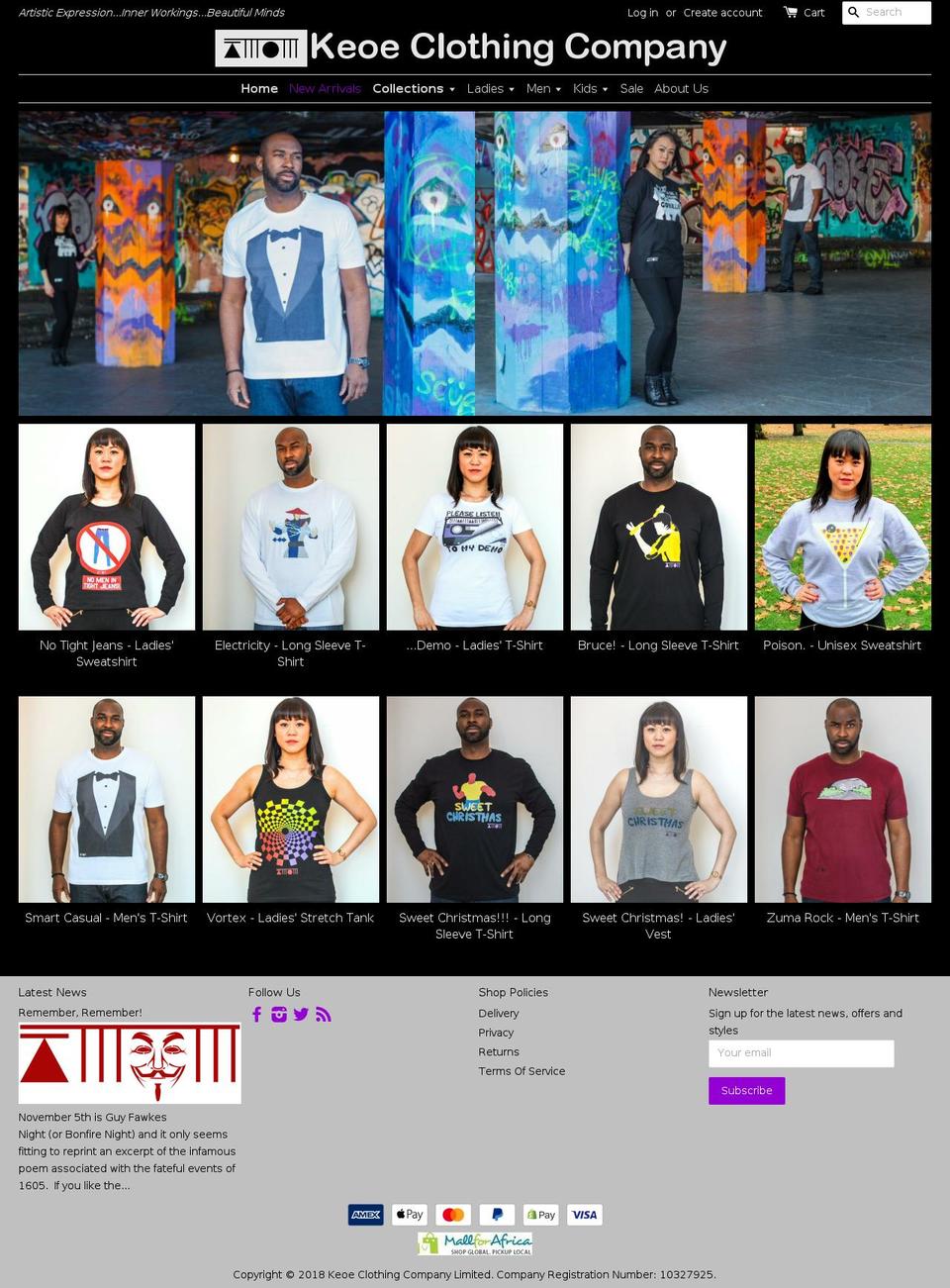 keoeclothing.com shopify website screenshot