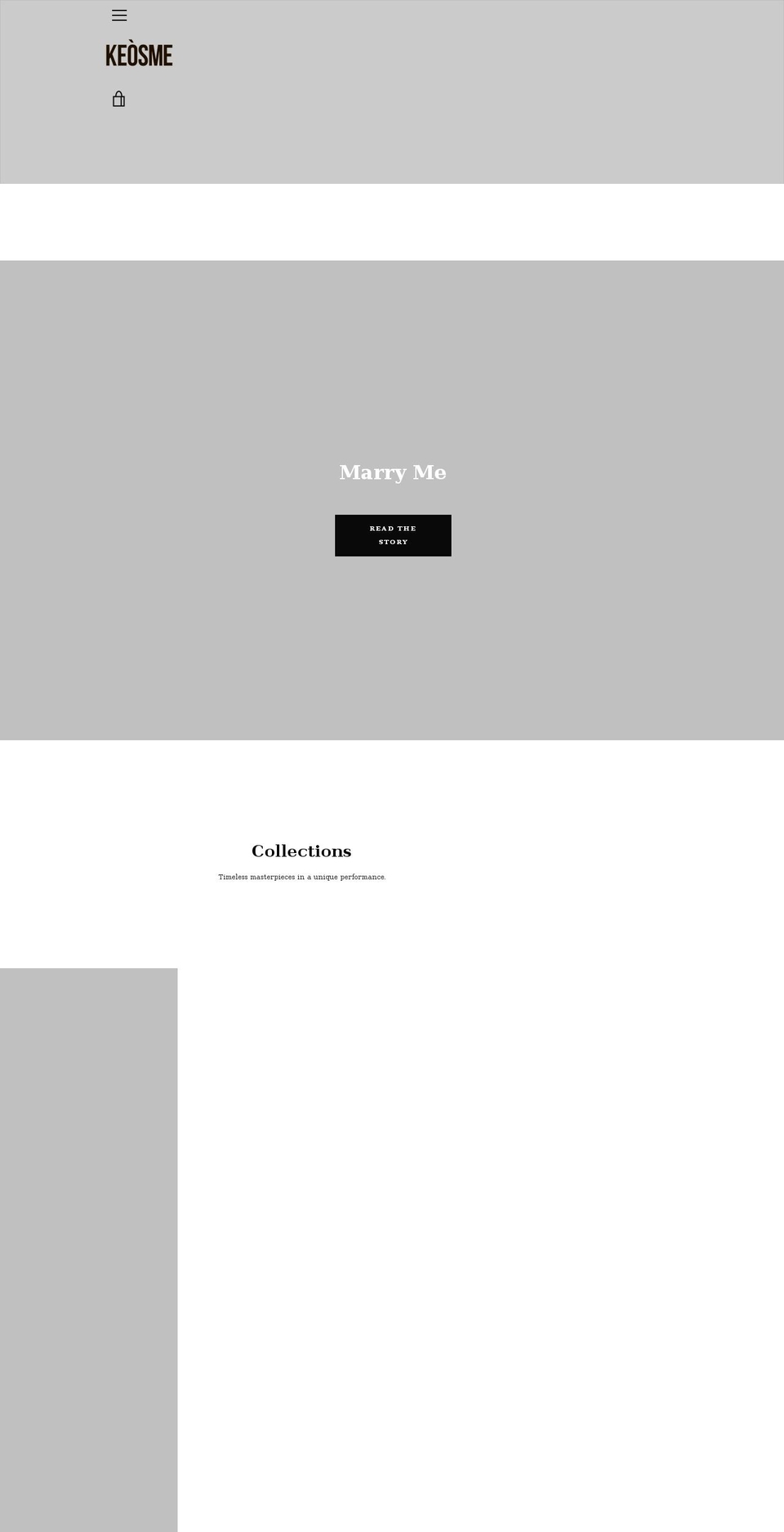 Copy of Narrative Shopify theme site example keosme.com