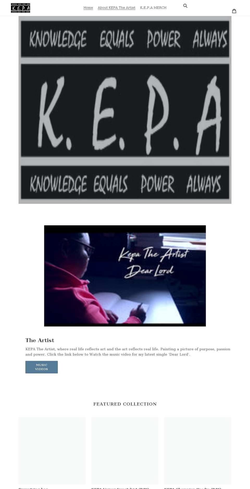 kepatheartist.com shopify website screenshot