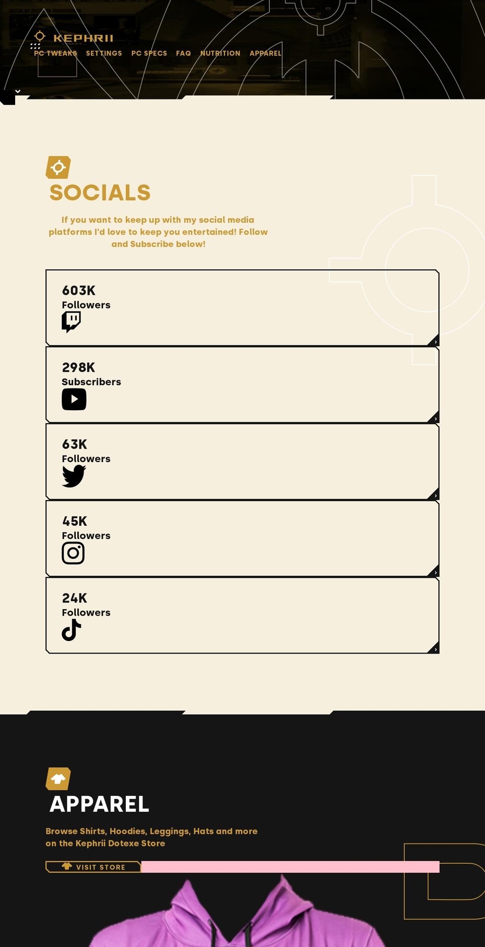 kephrii.com — Shopify storefront screenshot