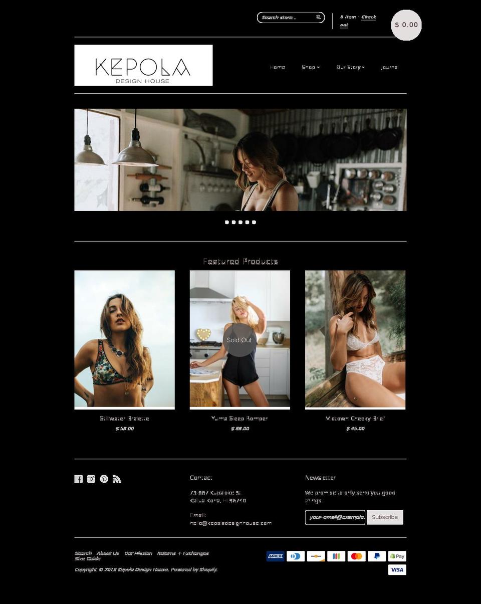 kepoladesignhouse.com shopify website screenshot