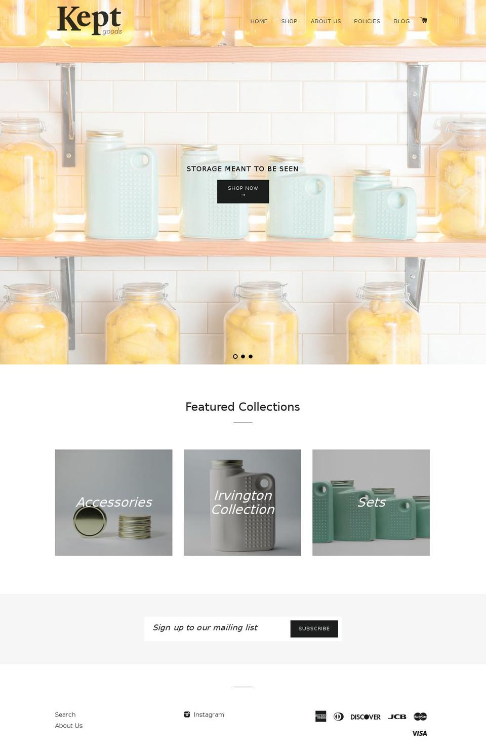 keptgoods.com shopify website screenshot