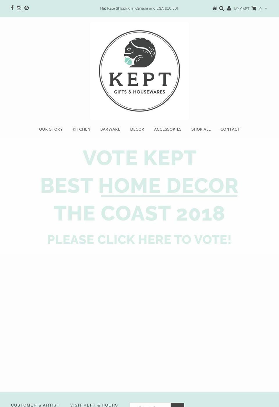 keptshop.ca shopify website screenshot