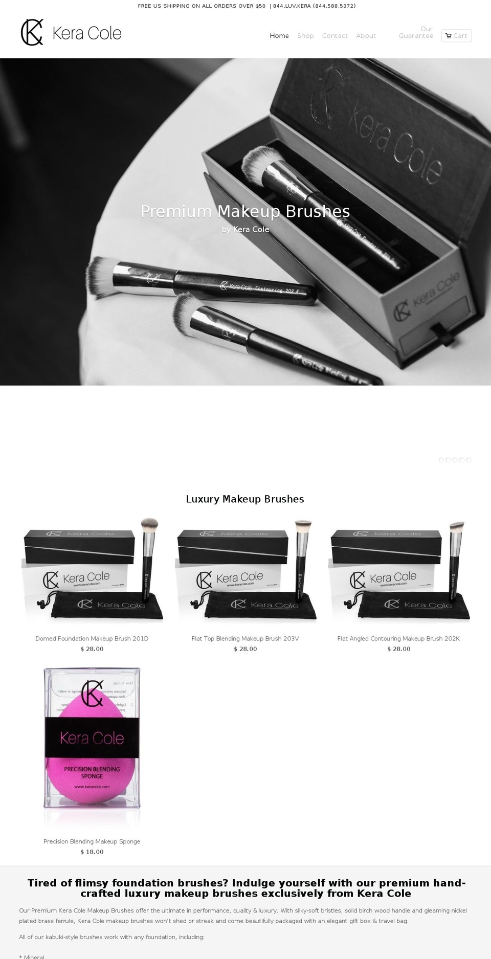 keracole.com shopify website screenshot