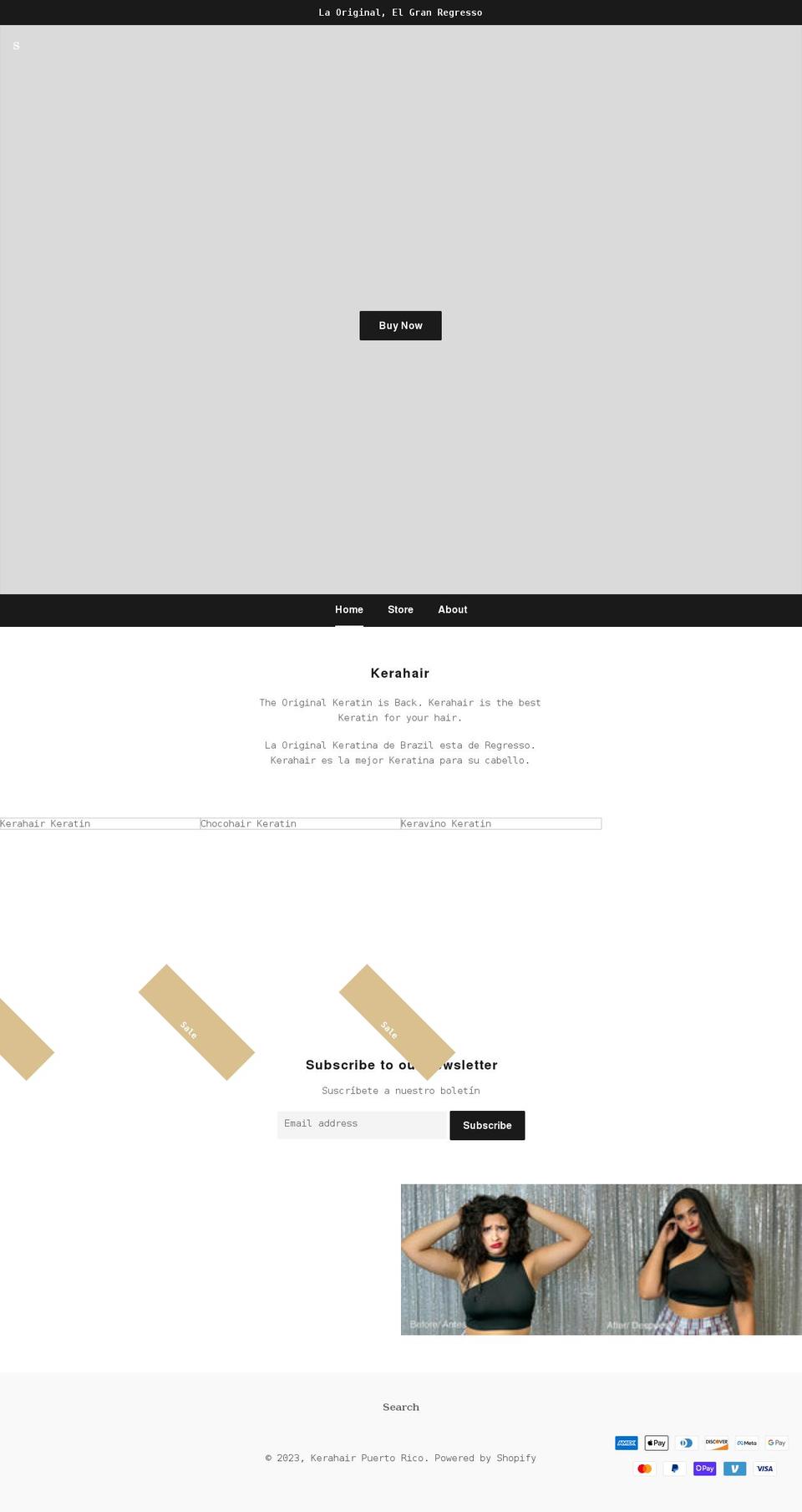 kerahairpr.com shopify website screenshot
