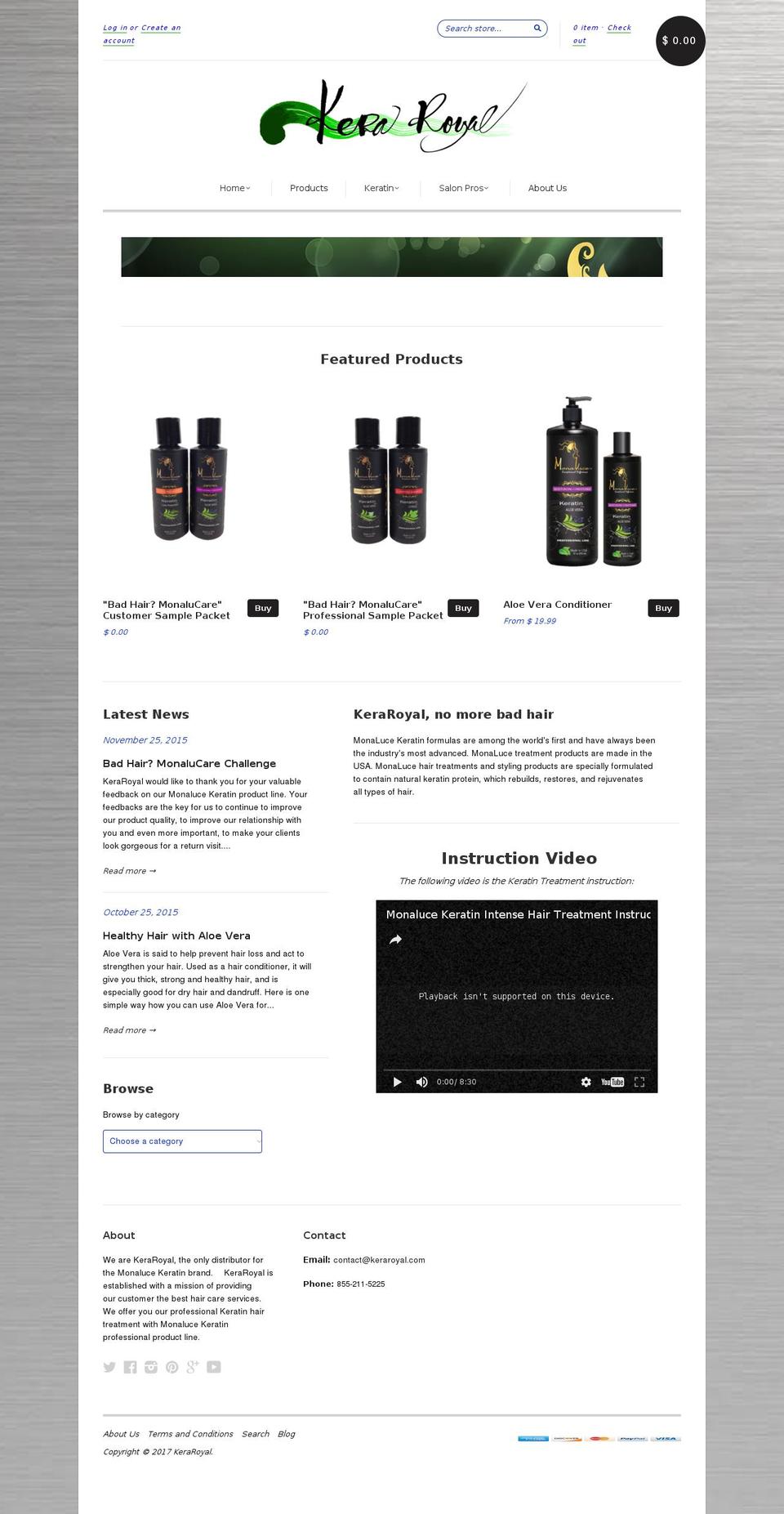 keraroyal.com shopify website screenshot